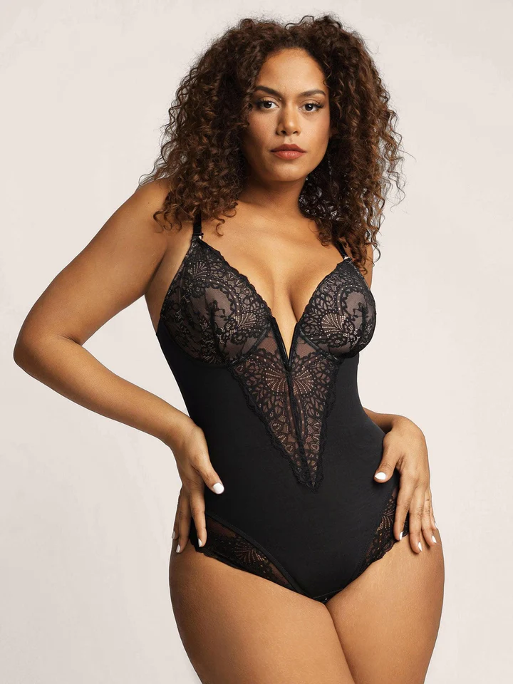 popilush sexy lace deep v neck bodysuits 